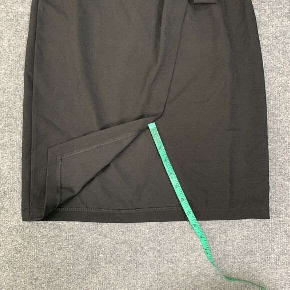 Two Way Skirt Women S Small Black High Waist Side Tie Stretch Faux Wrap Side Zip - Picture 9 of 16
